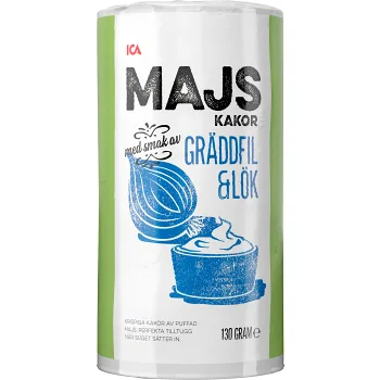Majskakor Gräddfil &amp; lök 130g ICA.