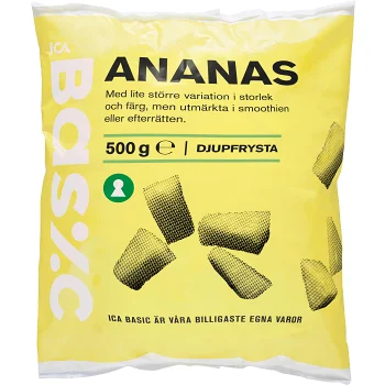 Ananas Fryst 500g ICA Basic.