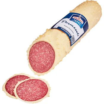 Salami Parmesan i skivor ca 3g Reinert.