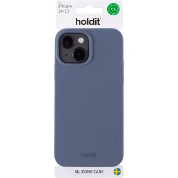Skal iPh14/13 Blå silikon holdit.