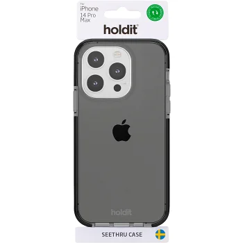 Skal iPh14 ProMax Svart Transparant holdit.