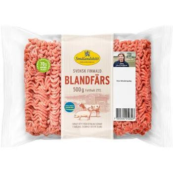 Blandfärs Färsk 21% 500g Smålandskött.