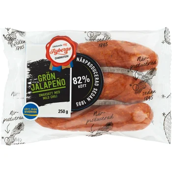 Kryddkorv Grön Jalapeno 82% Kötthalt Rybergs.