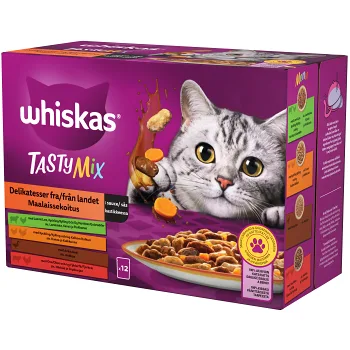 Kattmat tasty mix delikatesser från landet i sås 12-p Whiskas.