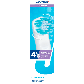 Tandborstrefill Sensitive 4-pack Jordan.