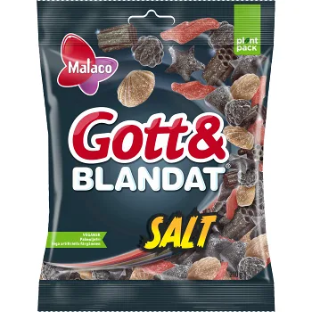 Godis Gott &amp; Blandat Salt 210g Malaco.