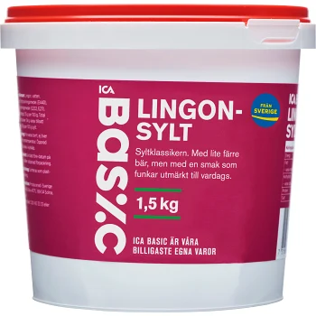 Lingonsylt 1,5Kg ICA Basic.