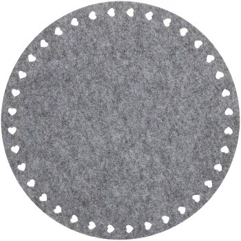 Tablett Hjärta filt Grå D:38cm ICA.