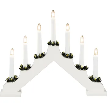 Adventsljusstake Vit Trä 7-ljus Konstsmide.