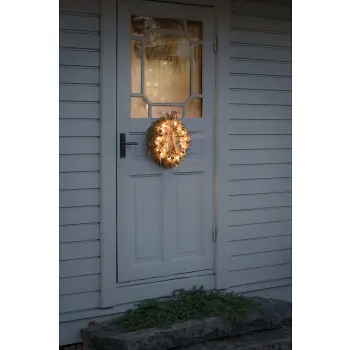 B/O Grankrans 40 cm 25 amber LED Konstsmide.