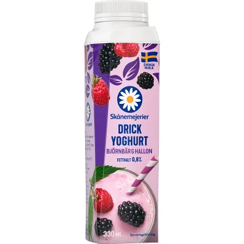 Drickyoghurt Hallon Björnbär 0,8% 330ml Skånemejerier.