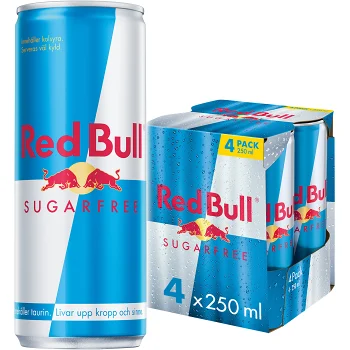 Energidryck Sockerfri 25cl 4-p Red Bull.