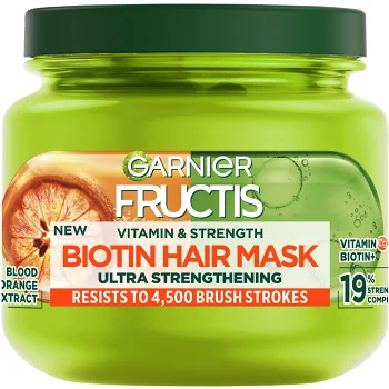 Inpackning Vitamin &amp; Strength Biotin 320ml Fructis.