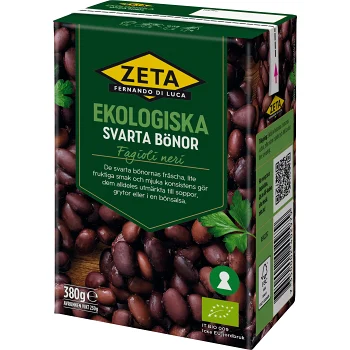 Bönor Svarta Ekologisk 380g Zeta.