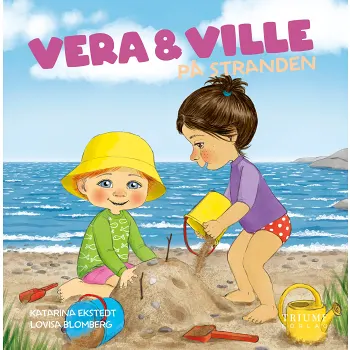 Vera och Ville på stranden.