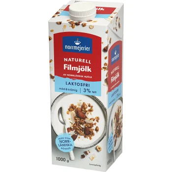 Filmjölk Naturell 3% Laktosfri 1000g Norrmejerier.
