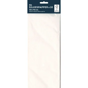 Silkespapper vit, 10 ark.