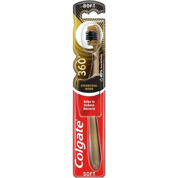 Tandborste 360 Charcoal Gold Soft 1-p Colgate.