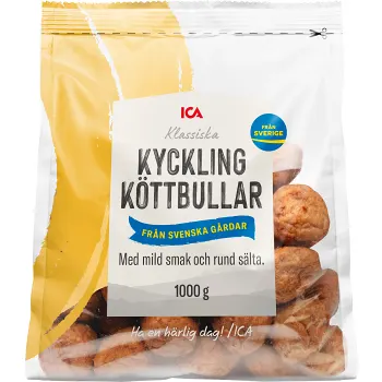 Kycklingköttbullar Stekta Färska 1kg ICA.