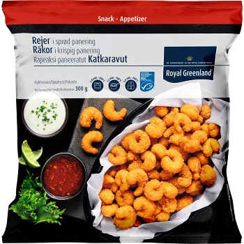 Sprödpanerade räkor 300g Royal Greenland.