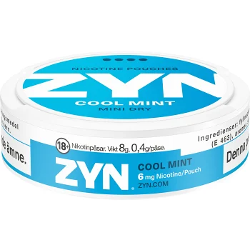Nikotinpåse utan tobak Cool mint Mini dry 8g 1-p Zyn.