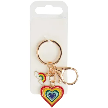 Nyckelring med regnbågshjärta Festive.
