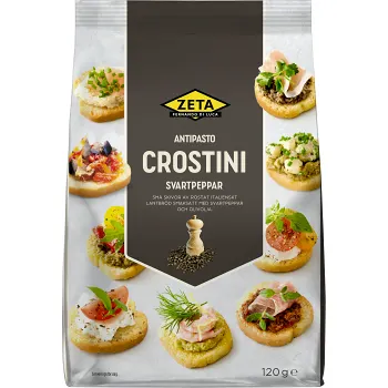 Crostini Svartpeppar 120g Zeta.