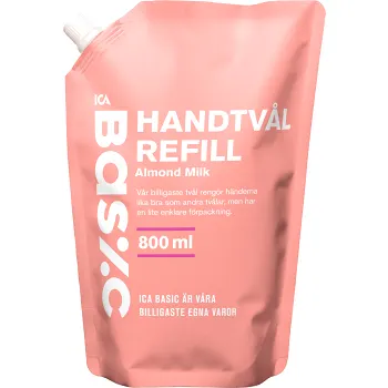 Handtvål Refill Almond Milk 800ml ICA Basic.