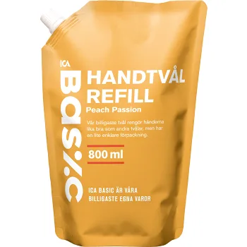 Handtvål Refill Peach Passion 800ml ICA Basic.