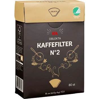 Kaffefilter oblekta 102 80-p ICA.