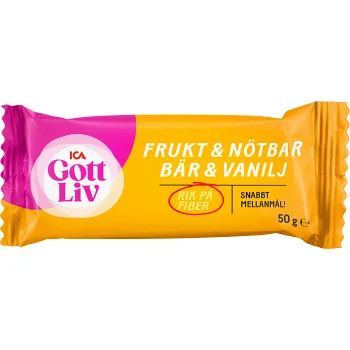Bar Frukt &amp; Nöt Bär &amp; Vanilj 50g ICA Gott Liv.