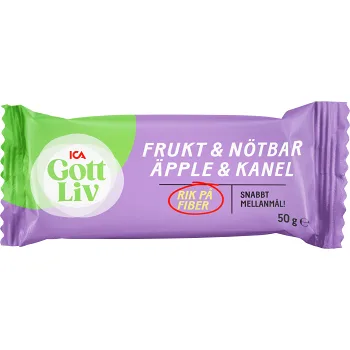 Fruk och nötbar Äpple och kanel 50g ICA Gott Liv.