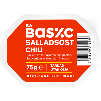 Salladsost chili tärnad 75g ICA Basic.