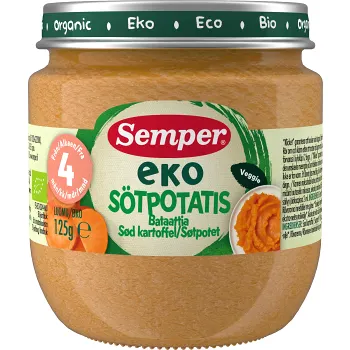 Barnmat Sötpotatis Eko 4m 125g Semper.