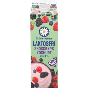 Yoghurt Skogsbär Laktosfri 2,4% 1000g Skånemejerier.