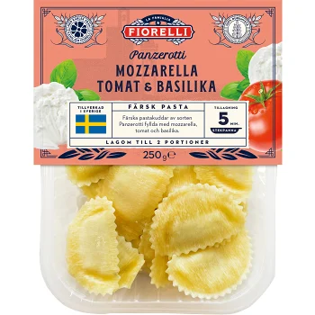 Färsk Pasta Panzerotti Mozzarella Tomat Basilika 250g Fiorelli.