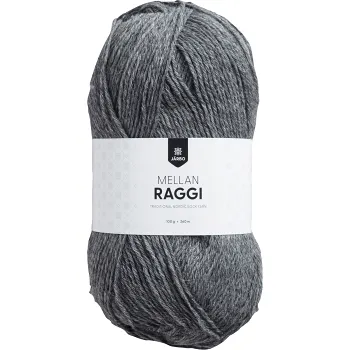 Garn Mellanraggi Dark Grey 100g Järbo.