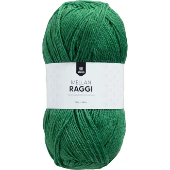 Garn mellanraggi Leaf green 100g Järbo.