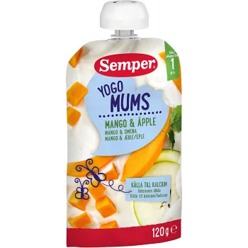 Yogo mums Mango &amp; äpple Från 1år 120g Semper.