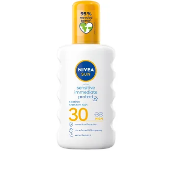 Solskydd Sensitive Immediate Protect Soothing Spray SPF30 200ml Nivea Sun.
