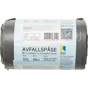 Avfallspåsar 30L 50st ICA.