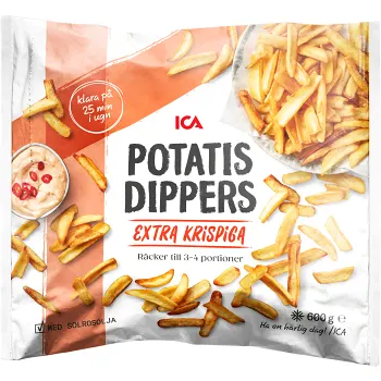 Krispiga potatisdippers 600g ICA.