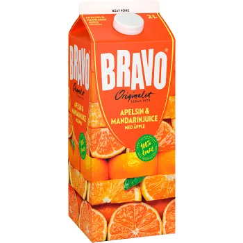 Juice Apelsin Äpple &amp; Mandarin 2l Bravo.