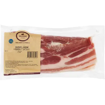 Sidfläsk Rimmat Och Skivat ca 280g Siljans Chark.