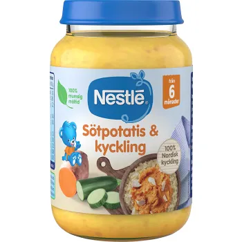 Barnmat Sötpotatis &amp; Kyckling 6m 190g Nestle.