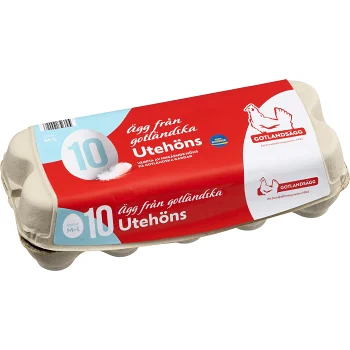 Ägg Frigående Utehöns M/L 10-p Gotlandsägg.