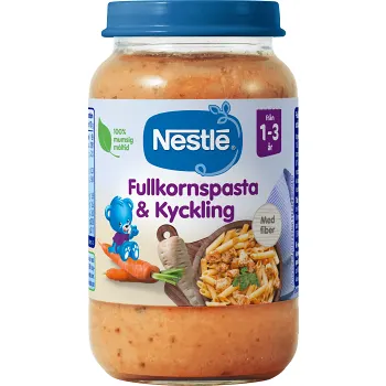 Barnmat Fullkornspasta &amp; kyckling 1år 220g Nestle.
