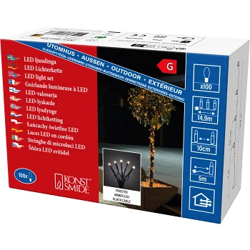 Ljusslinga 100 LED frostad IP44 Konstsmide.