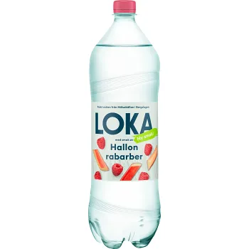 Vatten Kolsyrat Hallon Rabarber 1,5l Loka.