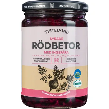 Rödbetor med Ingefära Syrade KRAV 350g Tistelvind.